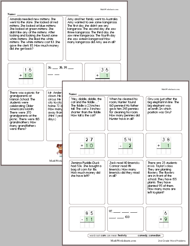 Second Grade Word Problem Workbook #3