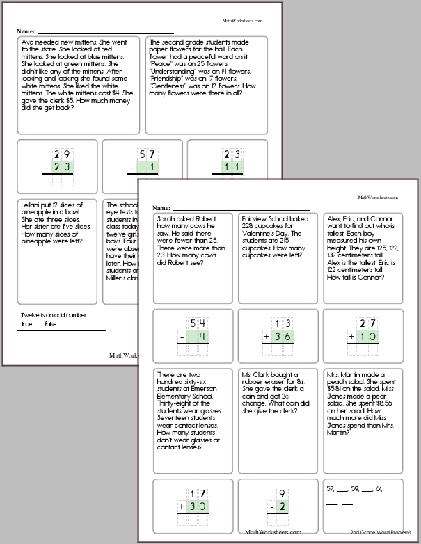 Second Grade Word Problem Workbook #4