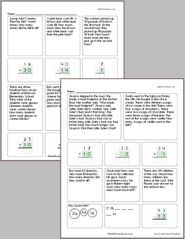 Second Grade Word Problem Workbook #5