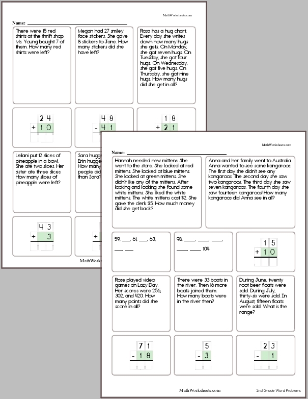 Second Grade Word Problem Workbook #6