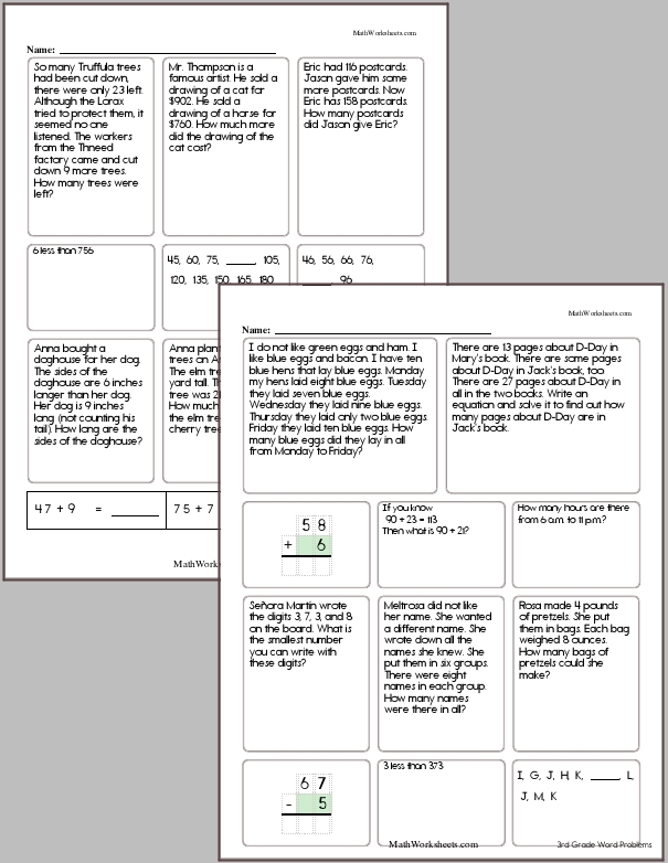 Third Grade Word Problem Workbook #2