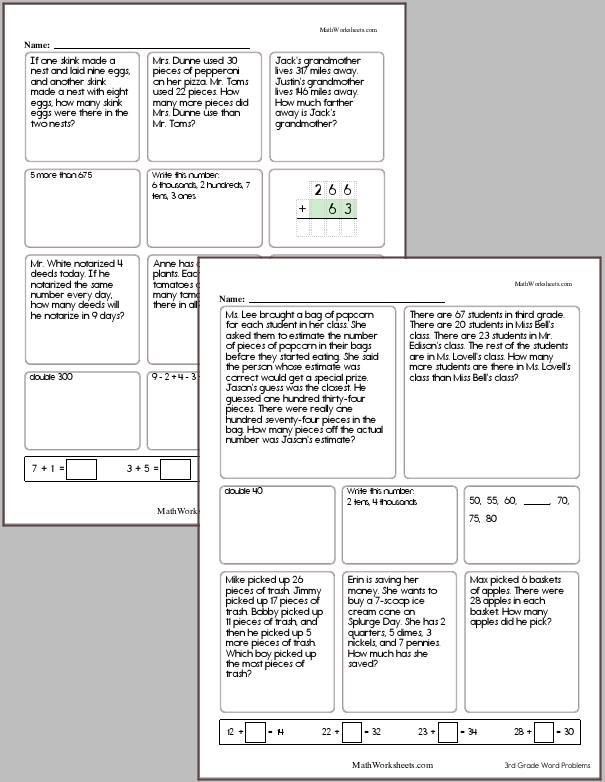 Third Grade Word Problem Workbook #7